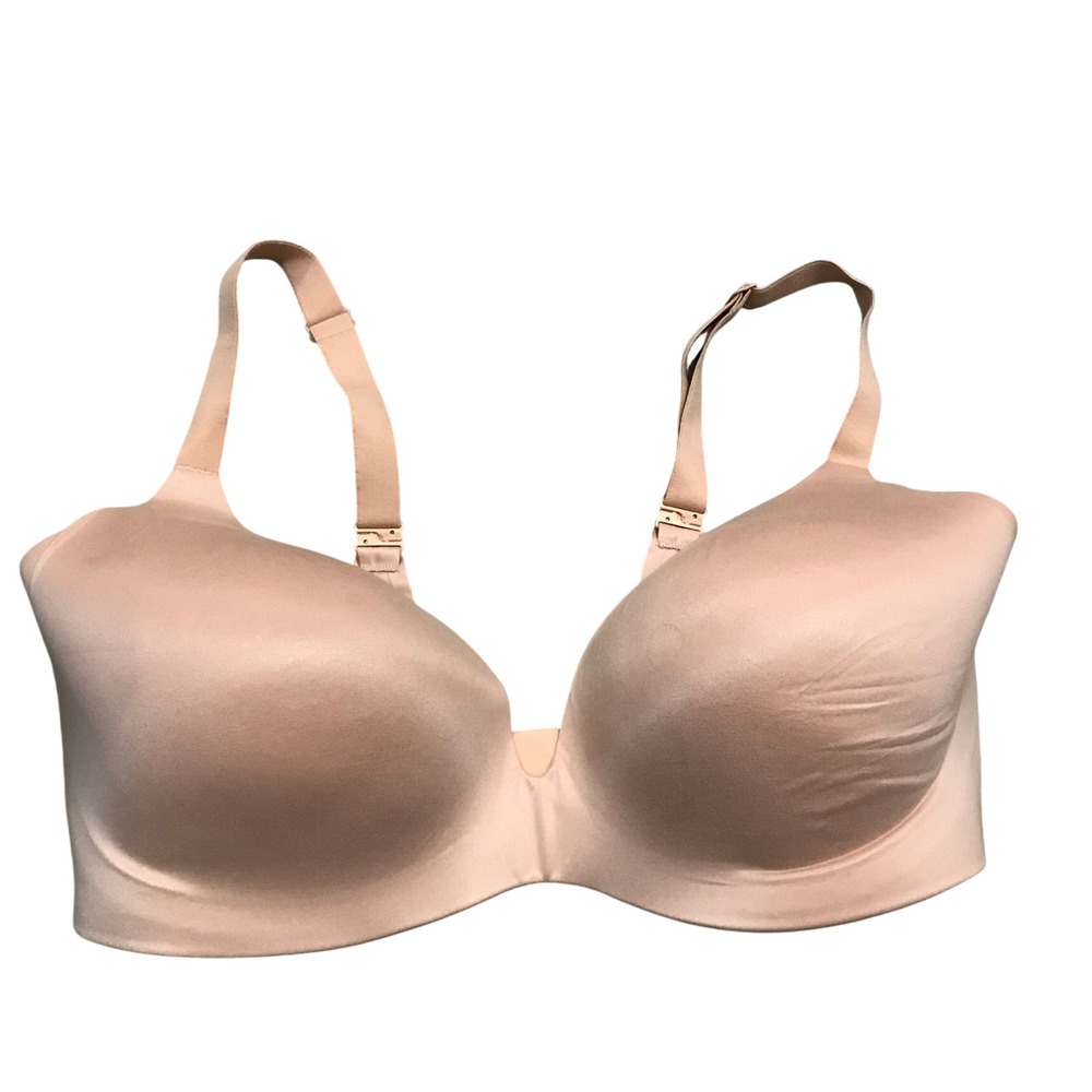 VICTORIAS SECRET Lined Demi T-Shirt Bra Nude Beige 36DD E80 Adjustable Straps